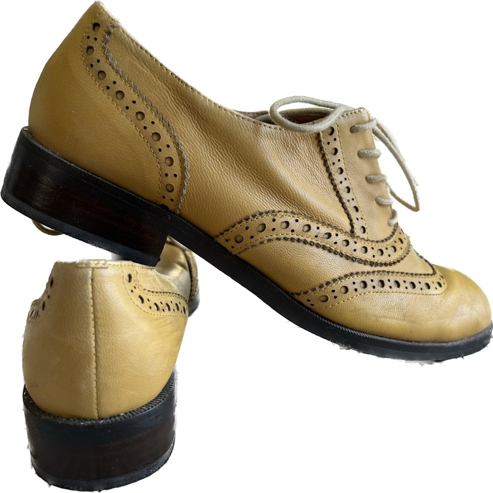 Office London Yellow Leather Women’s Oxford Shoes